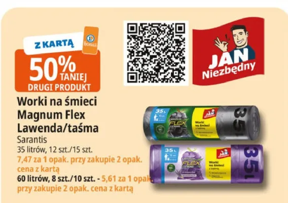 Worki na śmieci Magnum Flex Lawenda/taśma promocja w Leclerc
