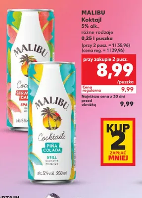 Koktajl Malibu Piña Colada promocja w Kaufland