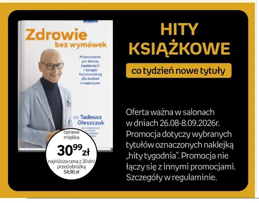 Książka Zdrowie bez wymówek dr Tadeusz Oleszczuk promocja w Empik