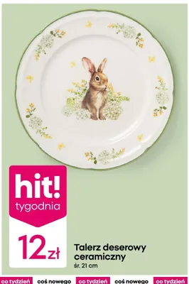 Talerz deserowy ceramiczny śr. 21cm promocja w Pepco