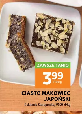 Ciasto makowiec japoński Cukiernia Staropolska promocja w Stokrotka