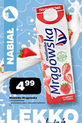 Maślanka Mrągowska wieloowocowa z owocami leśnymi promocja w Netto