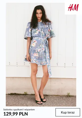 Sukienka z guzikami i wiązaniem H&M promocja w H&M