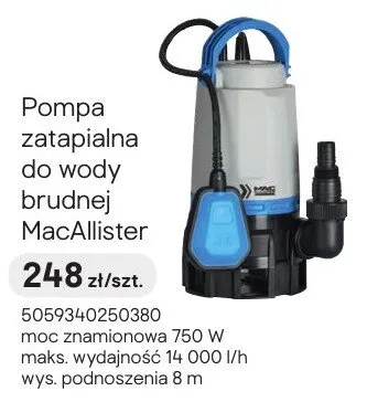 Pompa zatapialna do wody brudnej promocja w Castorama