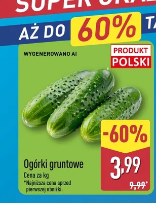 Ogórki gruntowe promocja w Aldi