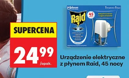 Urządzenie elektryczne z płynem Raid 45 nocy promocja w Biedronka