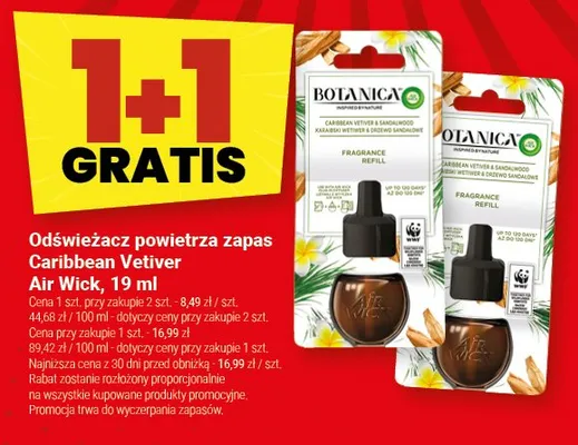 Odświeżacz powietrza zapas Botanica by Air Wick Caribbean Vetiver promocja w Twój Market