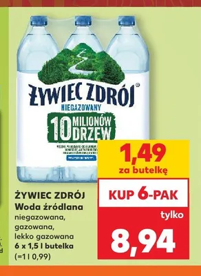 Woda źródlana gazowana Żywiec Zdrój promocja w Kaufland