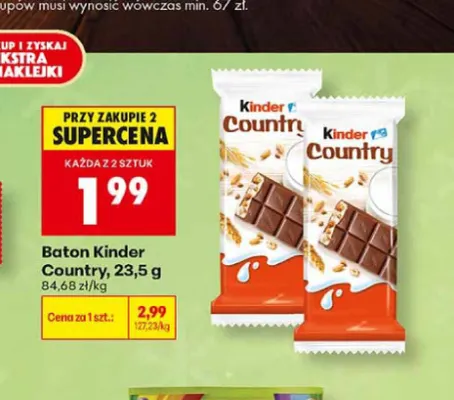 Baton Kinder Country promocja w Biedronka