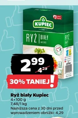 Ryż biały Kupiec promocja w Netto