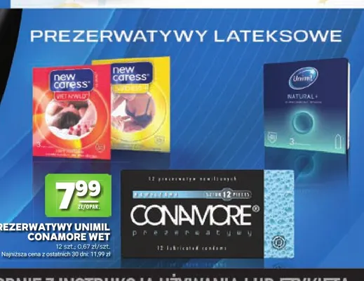Prezerwatywy Unimil Conamore Wet promocja w Stokrotka