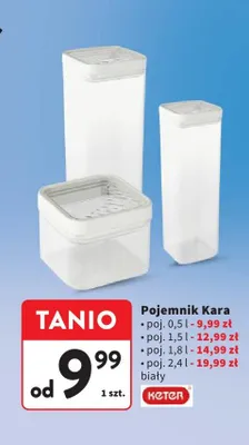 Pojemnik Kara biały promocja w Intermarche
