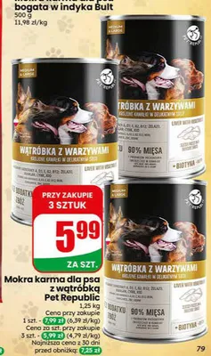 Mokra karma dla psa z wątróbką Pet Republic promocja w Dino