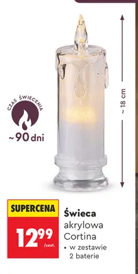 Świeca akrylowa Cortina promocja w Biedronka