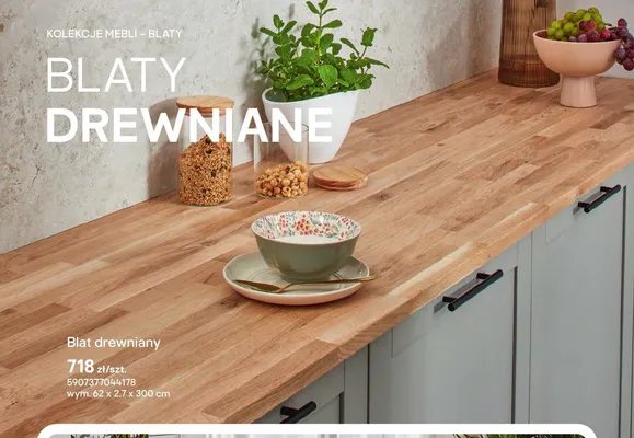 Blat drewniany wym. 62x2,7x300cm promocja w Castorama