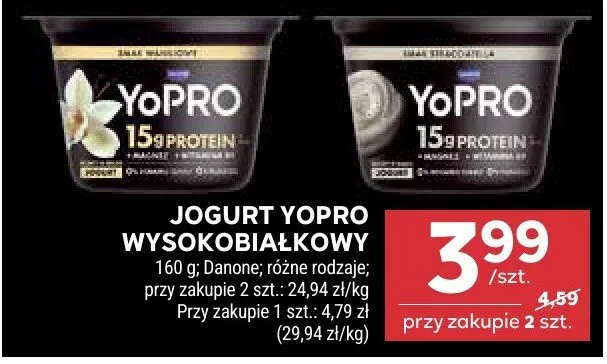 Jogurt yopro wysokobiałkowy promocja w Stokrotka