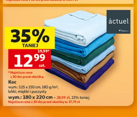 Koc Actuel 180x220 cm promocja w Auchan