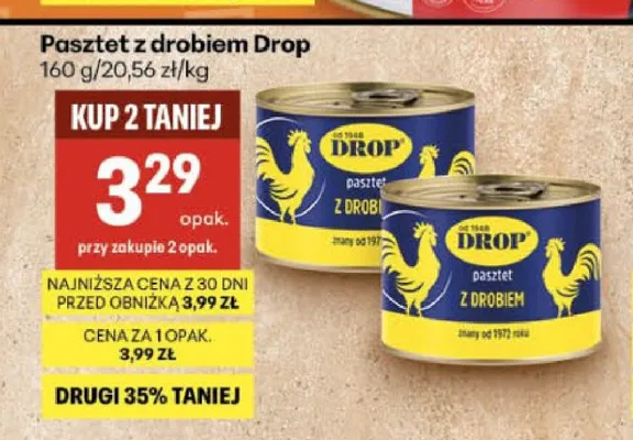 Pasztet z drobiem Drop promocja w Delikatesy Centrum
