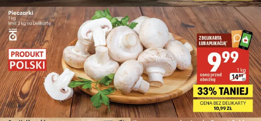 Pieczarki promocja w Delikatesy Centrum