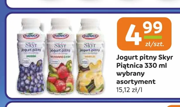 Jogurt pitny Skyr truskawkowy Piątnica promocja w Społem Częstochowa