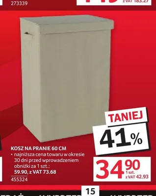 Kosz na pranie 60 cm promocja w Selgros