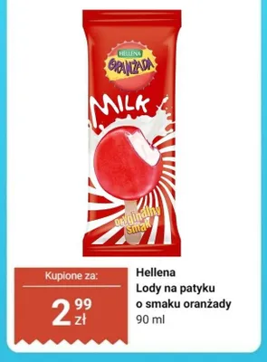 Lody na patyku Hellena o smaku oranżady promocja w Dino