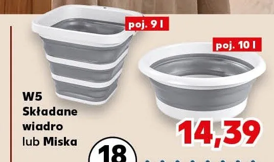 Składane wiadro W5 poj. 9l promocja w Kaufland