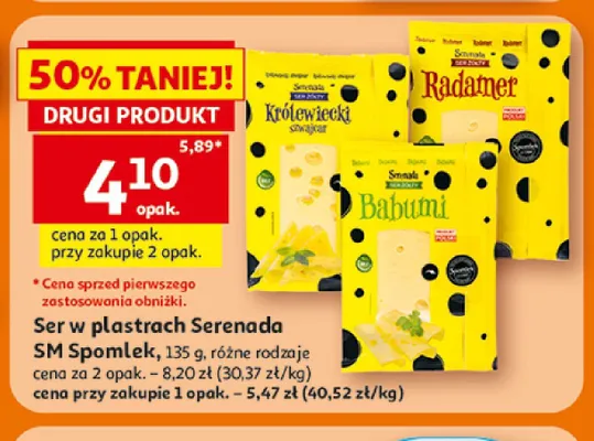 Ser żółty w plastrach Babumi Serenada promocja w Auchan