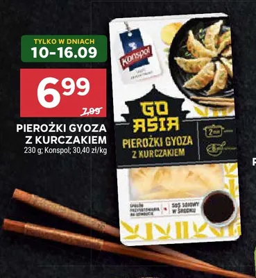Pierożki gyoza z kurczakiem Konspol promocja w Stokrotka