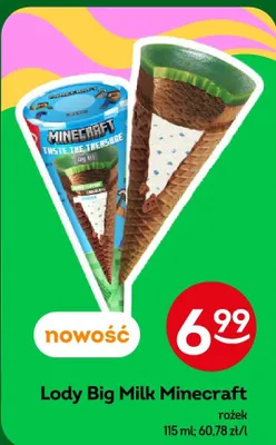 Lody Big Milk Minecraft rożek promocja w Żabka