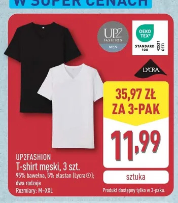 T-shirt męski UP2FASHION 3-pak promocja w Aldi