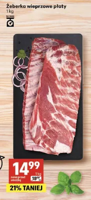 Żeberka wieprzowe płaty promocja w Delikatesy Centrum