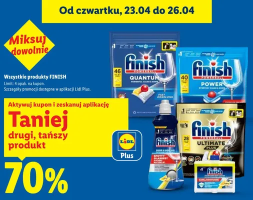 Tabletki do zmywarek lemon Finish all in 1 max promocja w Lidl