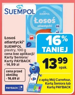 Łosoś atlantycki plastry Suempol promocja w Carrefour Market