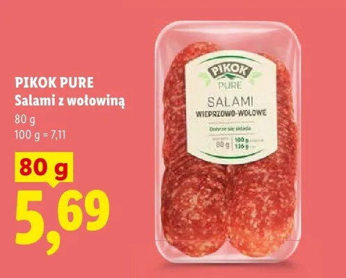 Salami z wołowiną Pikok Pure promocja w Lidl