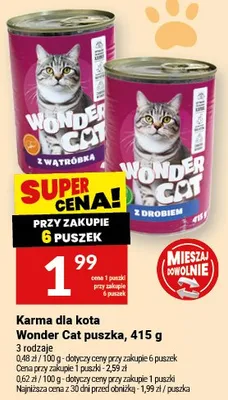 Karma dla kota Wonder Cat puszka 415g promocja w Twój Market
