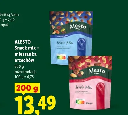 Mieszanka orzechów Alesto Snack Mix z żurawiną promocja w Lidl