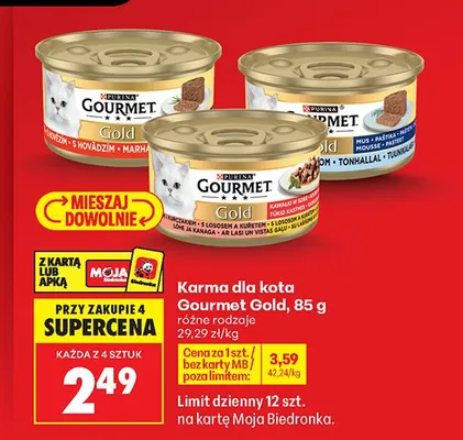 Karma dla kota Gourmet Gold 85g promocja w Biedronka