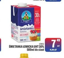 Śmietanka Łowicka UHT 30% do ciast promocja w Tomi Markt
