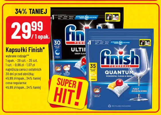 Kapsułki do zmywarki Finish promocja w POLOmarket