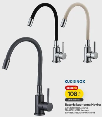 Bateria kuchenna Kuchinox Navira czarna promocja w Castorama