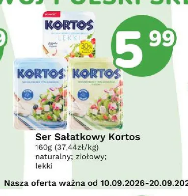 Ser sałatkowy Kortos naturalny promocja w Limonka