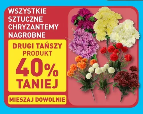 Sztuczne chryzantemy nagrobne promocja w Aldi