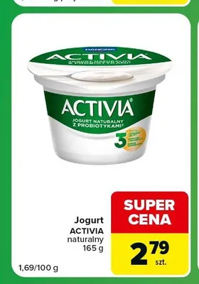 Jogurt naturalny Activia promocja w Carrefour Express