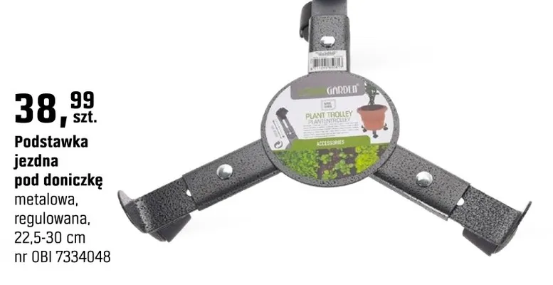 Podstawka jezdna pod doniczkę metalowa, regulowana promocja w OBI