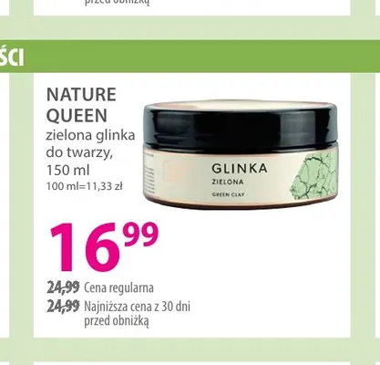 Zielona glinka do twarzy Nature Queen promocja w Hebe