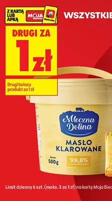 Masło klarowane Mleczna Dolina promocja w Biedronka