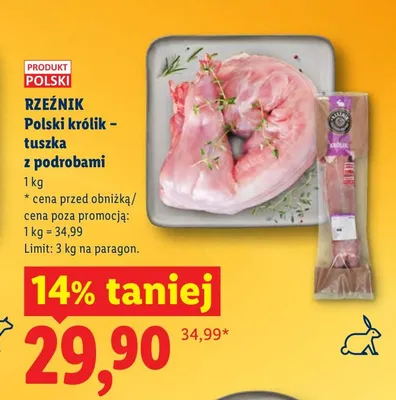 Polski królik - tuszka z podrobami promocja w Lidl