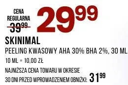 Peeling kwasowy AHA 30% BHA 2% promocja w Drogerie Natura
