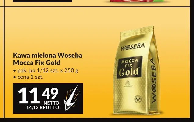 Kawa mielona Woseba Mocca Fix Gold promocja w Makro